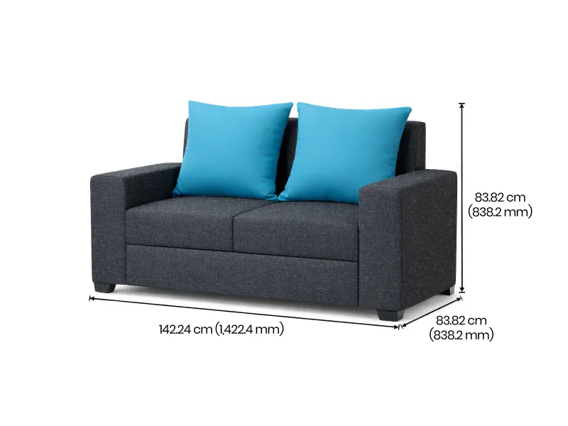 Hugo Upholstered Two Seater Sofa in Livid Color